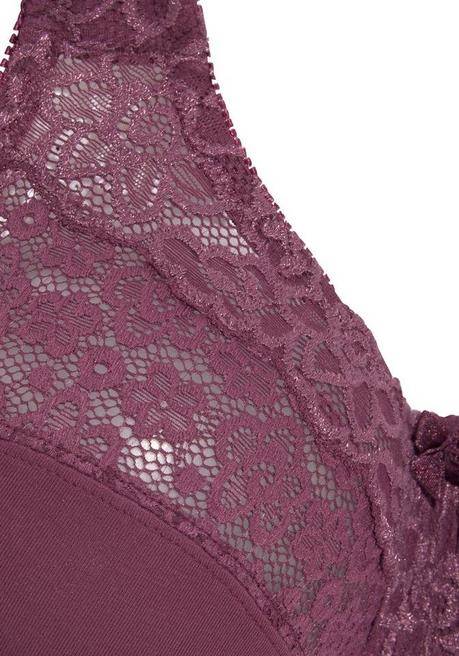 PETITE FLEUR Doppelpack Entlastungs-BHs mit Spitze - burgund+weiß sheego Riesige Ersparnisse