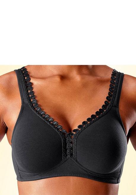 PETITE FLEUR Soft-BH - weiß+schwarz sheego Begrenzte Freigabe