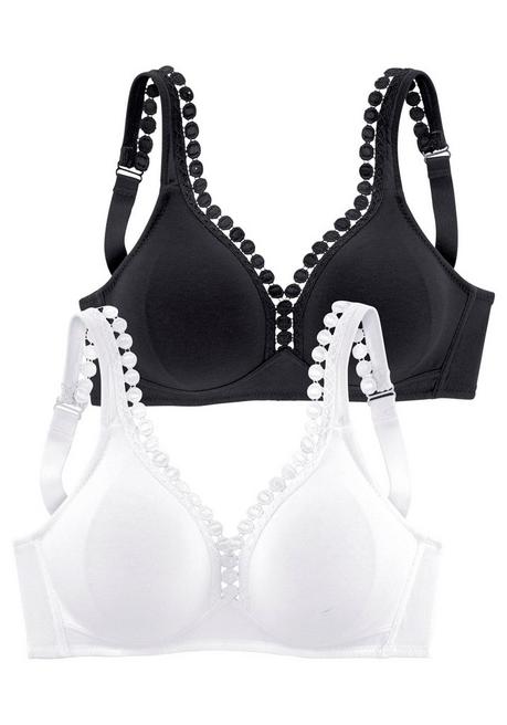 PETITE FLEUR Soft-BH - weiß+schwarz sheego Begrenzte Freigabe