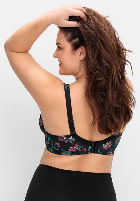 sheego Bügel-BH mit Paisleydruck und Spitze - schwarz bedruckt sheego JETZT KAUFEN