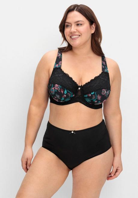 sheego Bügel-BH mit Paisleydruck und Spitze - schwarz bedruckt sheego JETZT KAUFEN