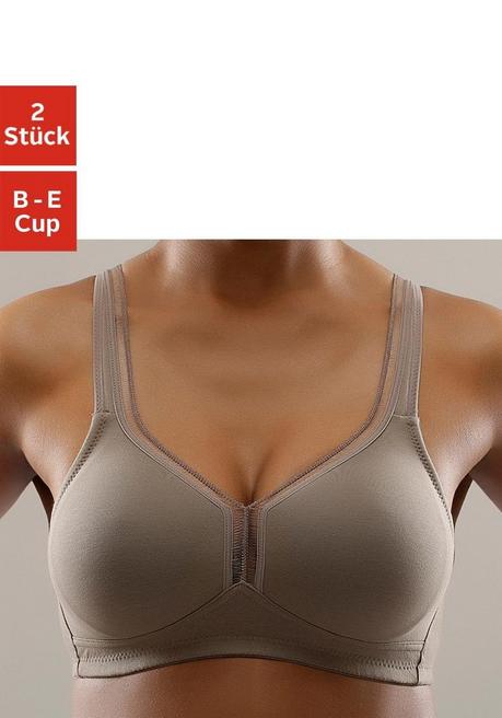 PETITE FLEUR T-Shirt-BH - taupe+weiß sheego Bis zu 60% Rabatt