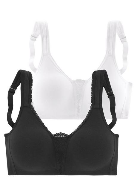 PETITE FLEUR Doppelpack BHs ohne Bügel - schwarz+weiß sheego Bis zu 65% Rabatt