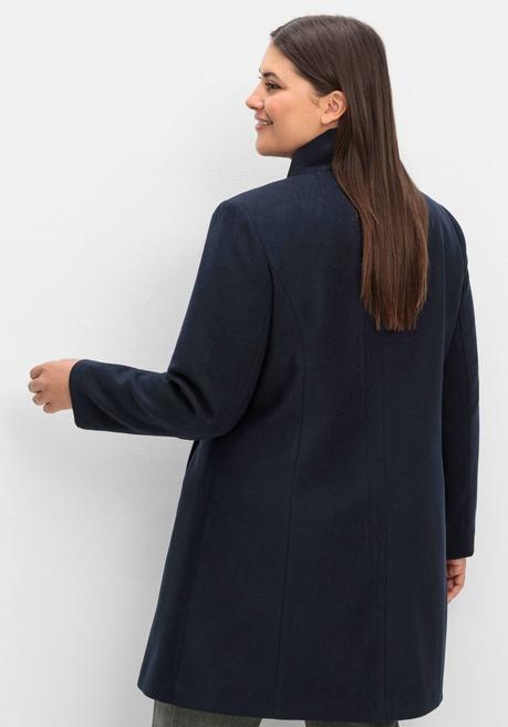 sheego Kurzmantel mit asymmetrischem Kragen - tiefblau sheego Kostenloser Versand international