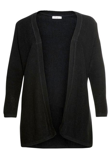 sheego Cardigan aus Grobstrick, in offener Form - schwarz sheego Black Friday Preise