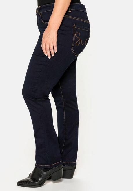 sheego Schmale Stretch-Jeans im 5-Pocket-Stil - blue black Denim sheego Im Verkauf