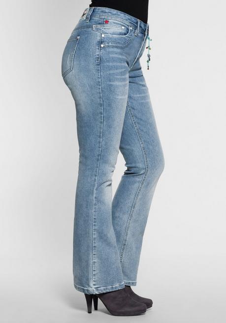 sheego by Joe Browns Bootcut Stretch-Jeans im Used-Look - light blue Denim sheego zollfrei