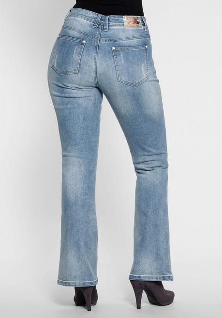 sheego by Joe Browns Bootcut Stretch-Jeans im Used-Look - light blue Denim sheego zollfrei