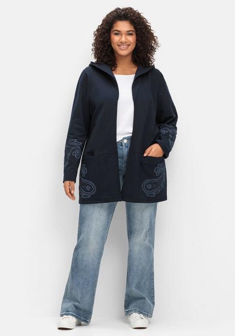 sheego by Joe Browns Leichte Kapuzensweatjacke mit Paisleydruck - dunkelblau sheego 2025