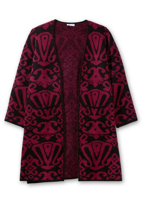sheego by Joe Browns Offene Longstrickjacke mit Jacquardmuster - schwarz gemustert sheego im Angebot