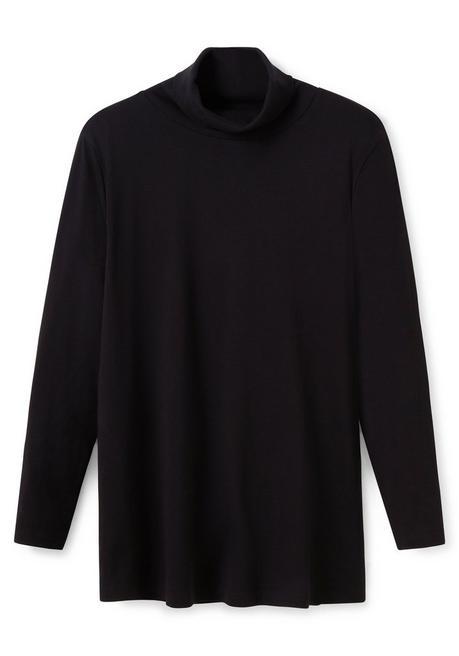 sheego Langarmshirt mit Rollkragen, in A-Linie - schwarz sheego Blitzverkäufe