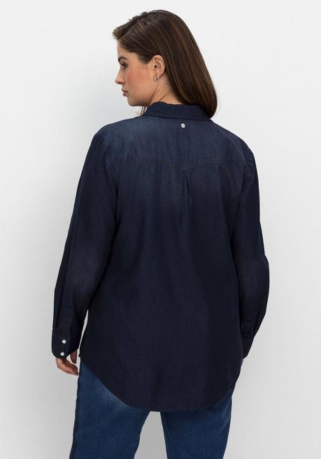 sheego Jeansbluse mit Knopfleiste und Brusttaschen - dark blue Denim sheego Limitierter Zeitrabatt