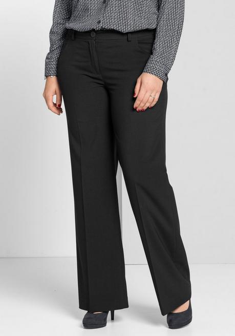 sheego Weite Stretchhose mit Bügelfalte - schwarz sheego Flash Sale
