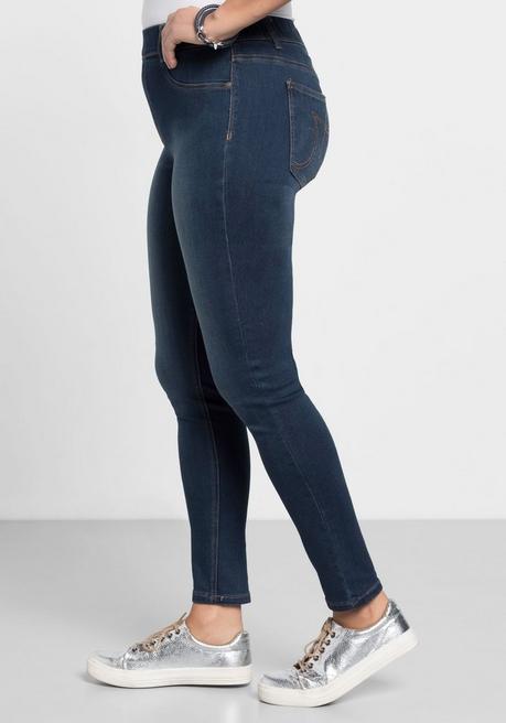 sheego Jeggings in Power-Stretch-Qualität, mit Schlupfbund - dark blue Denim sheego Exklusivangebot