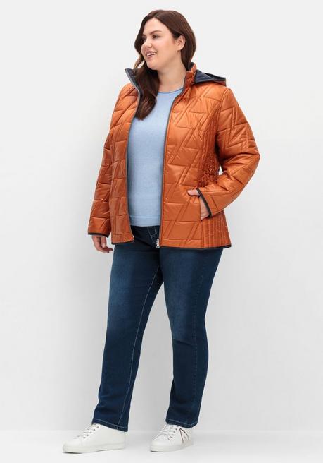 sheego Wendesteppjacke mit Kapuze und Stehkragen - cognac sheego Saisonschlussverkauf
