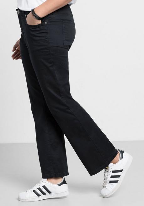 sheego Bootcut-Hose aus elastischem Baumwoll-Twill - schwarz sheego Cyber Monday
