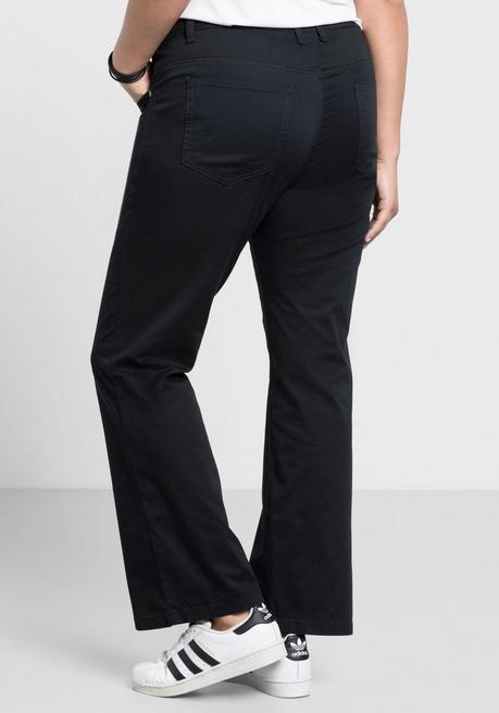 sheego Bootcut-Hose aus elastischem Baumwoll-Twill - schwarz sheego Cyber Monday