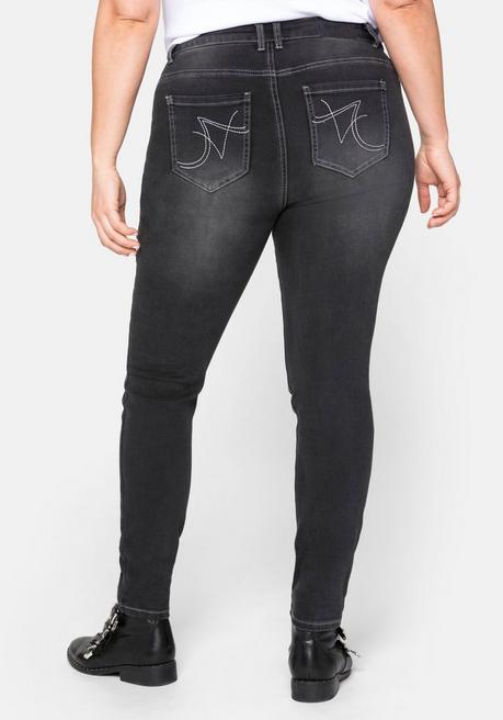 sheego Skinny Power-Stretch-Jeans in 5-Pocket-Form - black Denim sheego Weihnachtsangebot