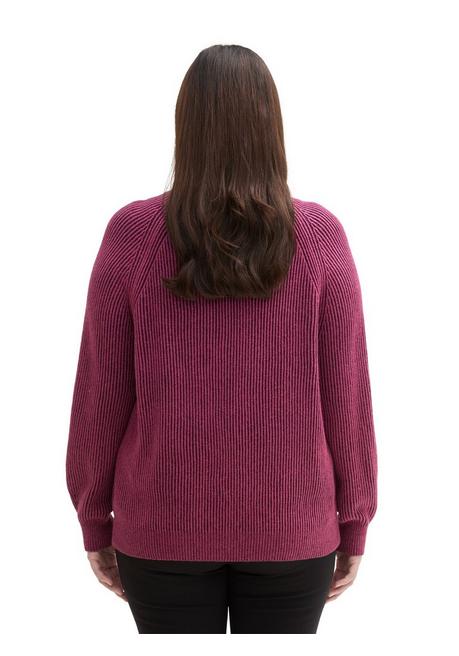 TOM TAILOR Plus Pullover im Rippstrick, mit Stehkragen - beere sheego Jubiläumsangebot