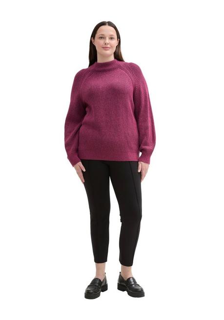 TOM TAILOR Plus Pullover im Rippstrick, mit Stehkragen - beere sheego Jubiläumsangebot