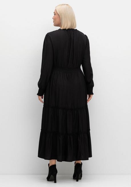 sheego by Joe Browns Maxikleid mit Smokbund und Volantrock - schwarz sheego Heißer Verkauf
