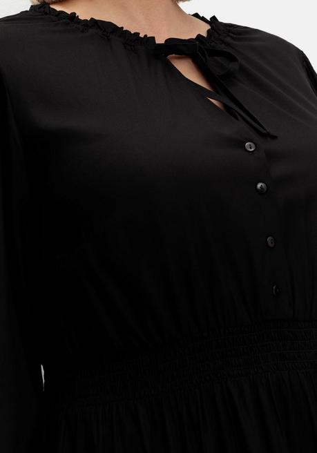 sheego by Joe Browns Maxikleid mit Smokbund und Volantrock - schwarz sheego Heißer Verkauf