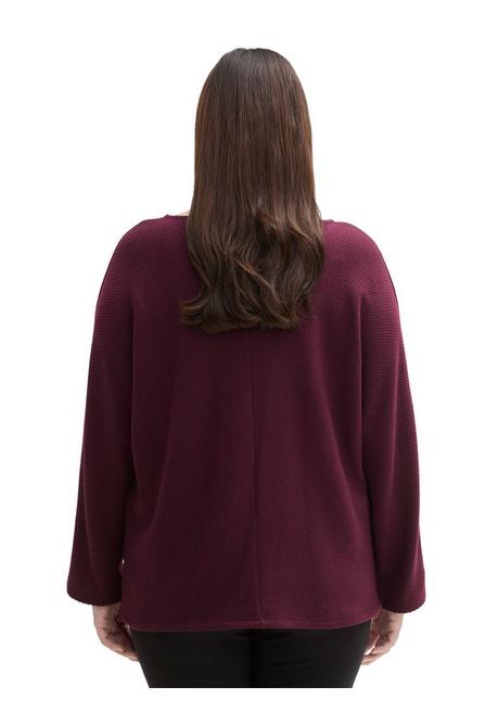 TOM TAILOR Plus Langarmshirt in Rippstruktur, mit Fledermausärmeln - beere sheego Blitzangebot