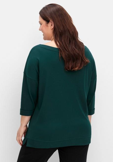 sheego Oversized-Shirt mit Bindebändchen - tiefgrün sheego Saisonale Angebote
