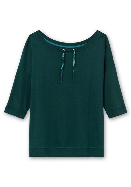 sheego Oversized-Shirt mit Bindebändchen - tiefgrün sheego Saisonale Angebote