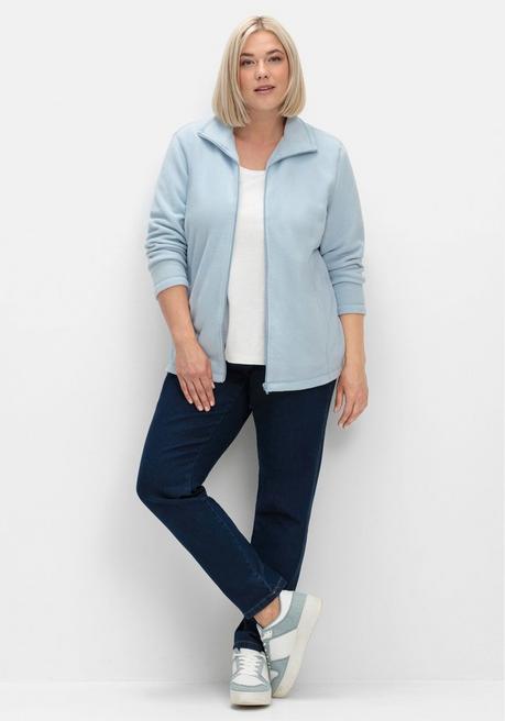 sheego Kuschelige Fleecejacke mit Reißverschluss - bleu sheego Sonderangebote