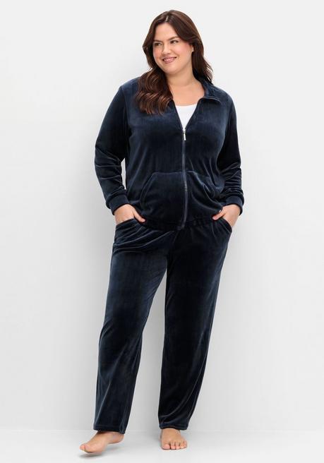 sheego Nicki-Hausanzug aus Jacke und Hose - nachtblau sheego JETZT KAUFEN