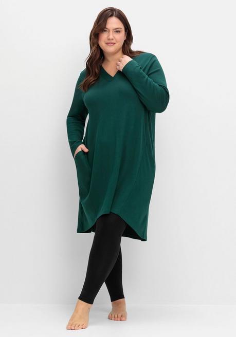 sheego Kleid aus Interlock, mit verlängerter Rückenpartie - tiefgrün sheego Bis zu 65% Rabatt
