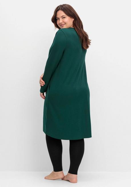 sheego Kleid aus Interlock, mit verlängerter Rückenpartie - tiefgrün sheego Bis zu 65% Rabatt