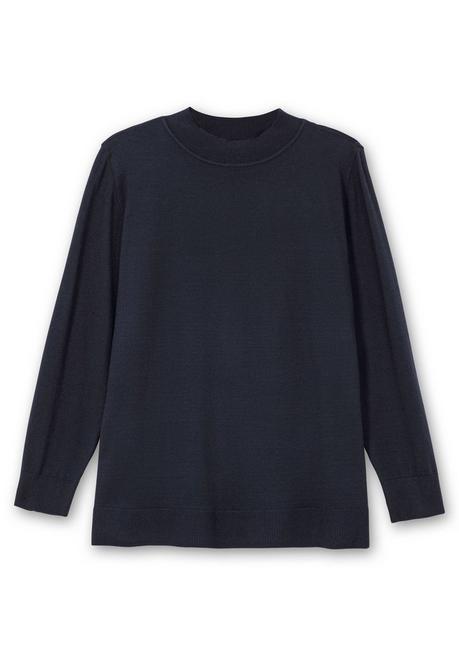sheego Pullover mit geripptem Stehkragen - tiefblau sheego Nur für heute