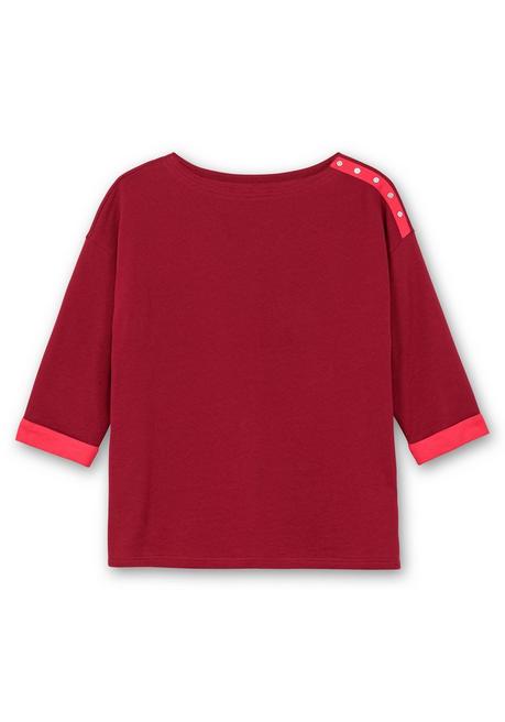 sheego Sweatshirt mit Zierknöpfen und Kontrastdetails - dunkelrot sheego Sonderangebot der Fabrik