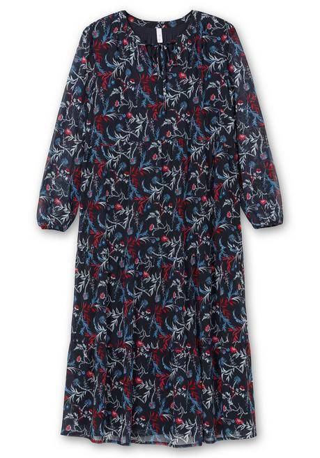 sheego Chiffonkleid in Maxilänge, mit Alloverprint - tiefblau gemustert sheego Discount Store für neue Produkte