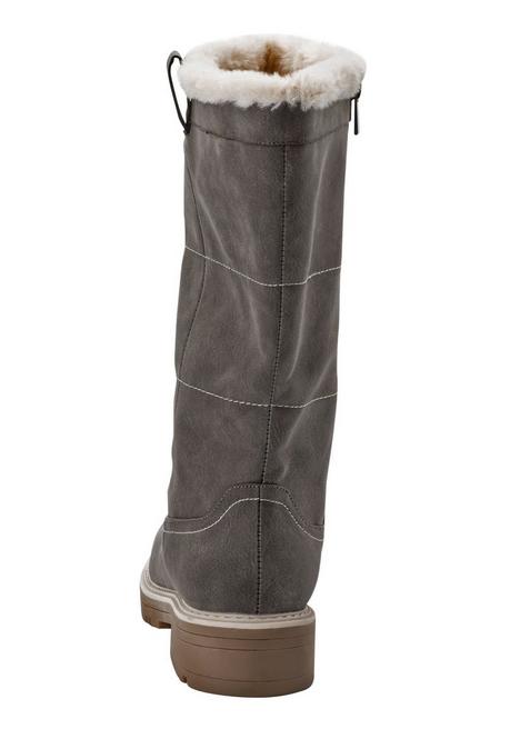 sheego Weitschaftstiefel in Veloursleder-Optik - taupe sheego Clearance-Verkauf