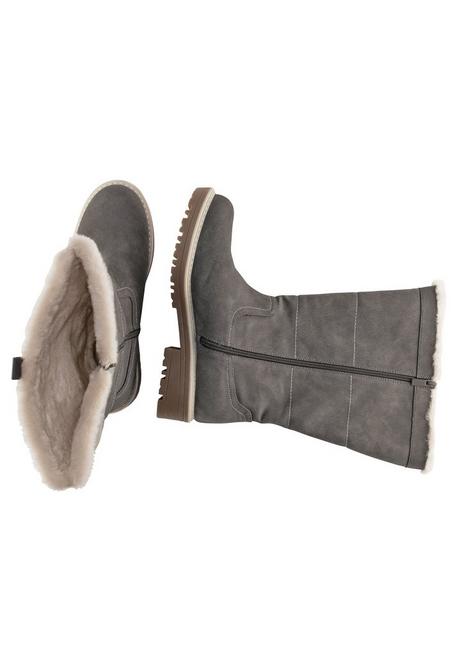sheego Weitschaftstiefel in Veloursleder-Optik - taupe sheego Clearance-Verkauf