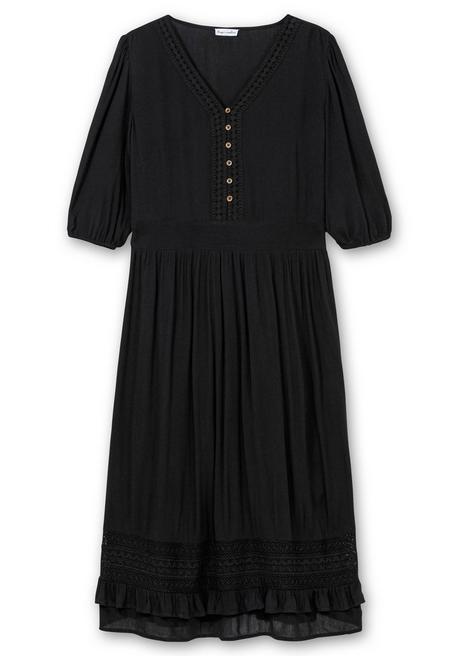 sheego by Joe Browns Maxikleid mit Volant, in Crinkle-Qualität - schwarz sheego Verkauf