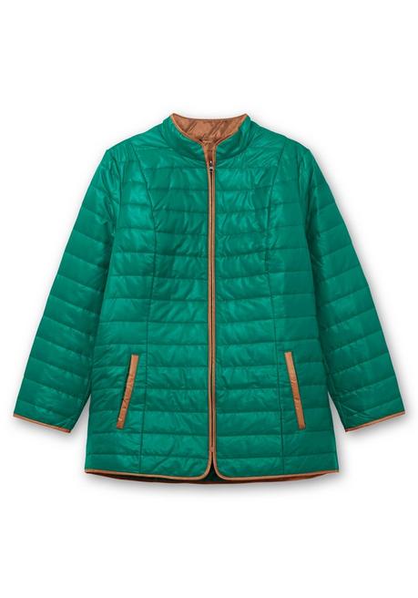 sheego Steppjacke mit Stehkragen und Kontrastdetails - tannengrün sheego Schlussverkauf