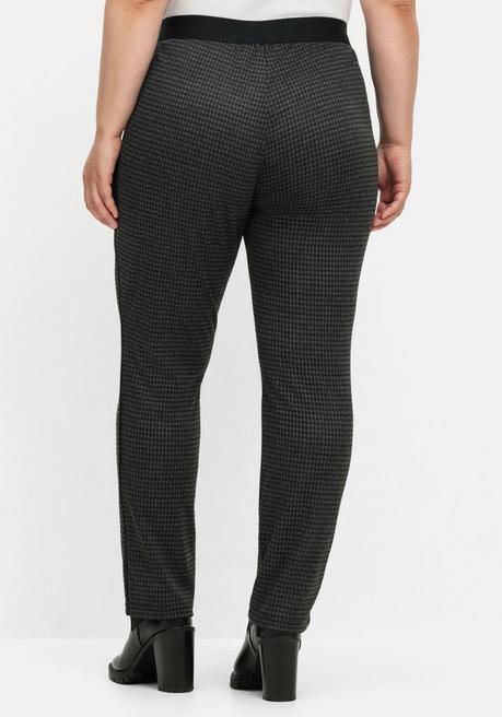 sheego Schmale Hose mit grafischem Muster und Stretchbund - schwarz gemustert sheego Kostenloser Versand