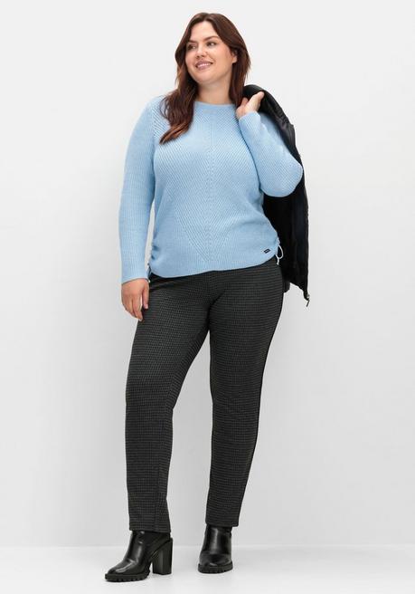 sheego Schmale Hose mit grafischem Muster und Stretchbund - schwarz gemustert sheego Kostenloser Versand