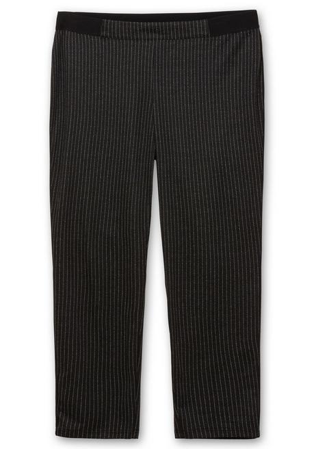 sheego Schmale Hose mit grafischem Muster und Stretchbund - schwarz gestreift sheego Limitierter Zeitrabatt