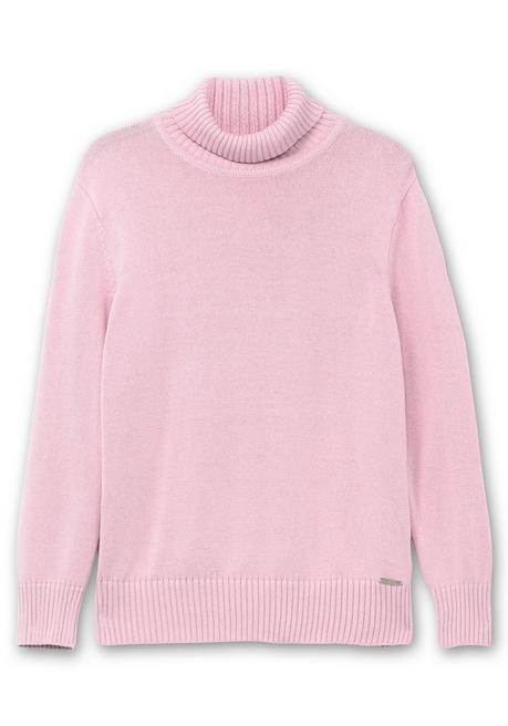 sheego Rollkragenpullover mit Rippbündchen - altrosé sheego Fabrikpreis