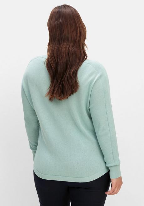 sheego Pullover mit U-Boot-Ausschnitt - mint sheego Günstig kaufen