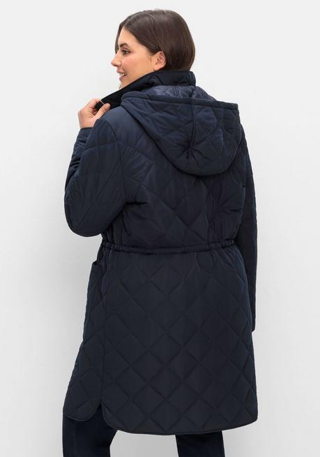 sheego Leichter Steppmantel mit Kapuze - tiefblau sheego Flash Sale