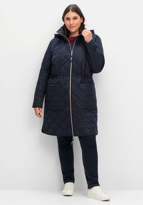 sheego Leichter Steppmantel mit Kapuze - tiefblau sheego Flash Sale