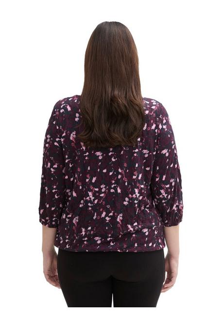 TOM TAILOR Plus Shirt in Crinkle-Optik, mit Gummizugsaum - beere gemustert sheego Online Shopping