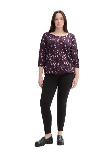 TOM TAILOR Plus Shirt in Crinkle-Optik, mit Gummizugsaum - beere gemustert sheego Online Shopping