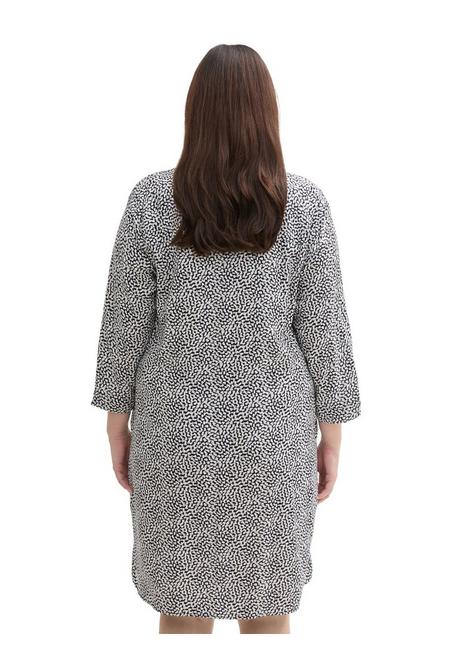 TOM TAILOR Plus Kurzes Kleid mit Minimalprint und Hemdkragen - marine gemustert sheego Exklusivangebot